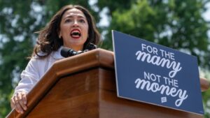 Alexandria Ocasio-Cortez tried to boost Jamaal Bowman over the weekend. GC Images