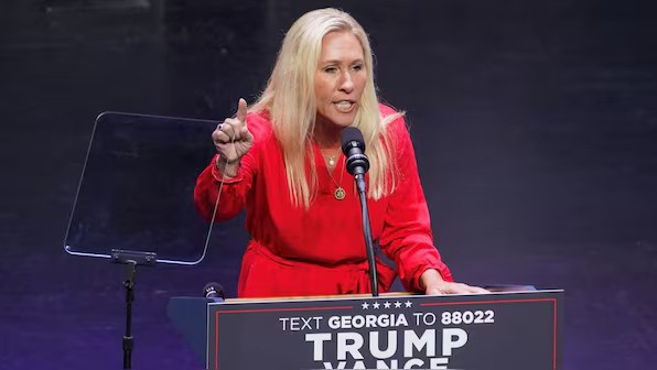 In a since-deleted 2018 Facebook post, multiple news outlets reported that Marjorie Taylor Greene suggested that “lasers or blue beams of light” from “space solar generators” in the sky started wildfires. Source: Reuters